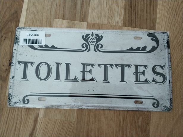 Nowa Ozdobna tabliczka na drzwi Toilettes