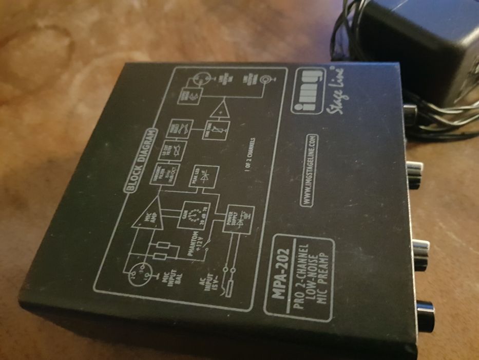 IMG Stageline MPA202 przedwzmacniacz preamp mikrofonowy dwukanalowy