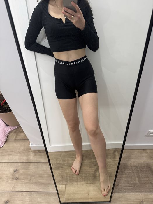 Spodenki szorty wysoki stan czarne under armour