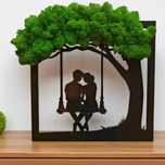 Żywy obraz z mchu chrobotka PREZENT Bonsai Obraz Ozdoba na ścianę Para