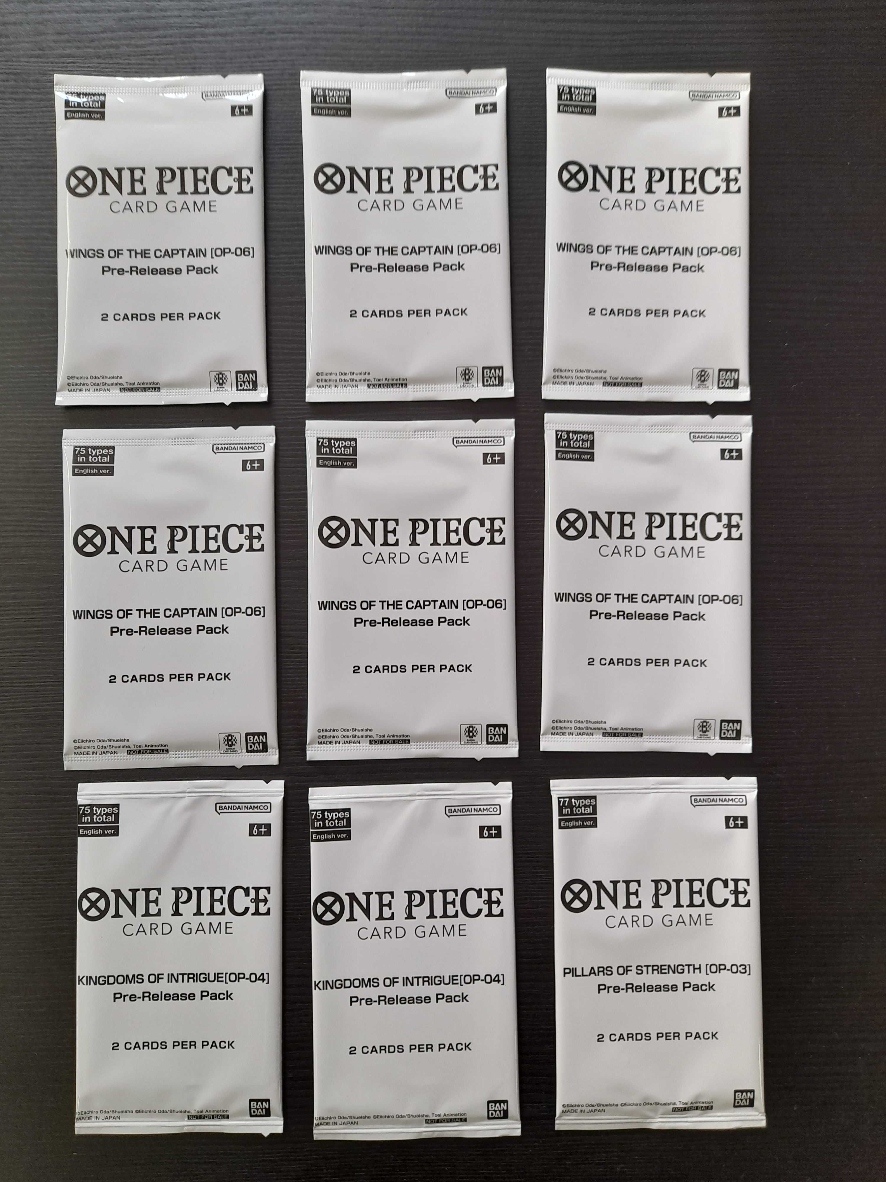 One Piece card game pre-release packs x9