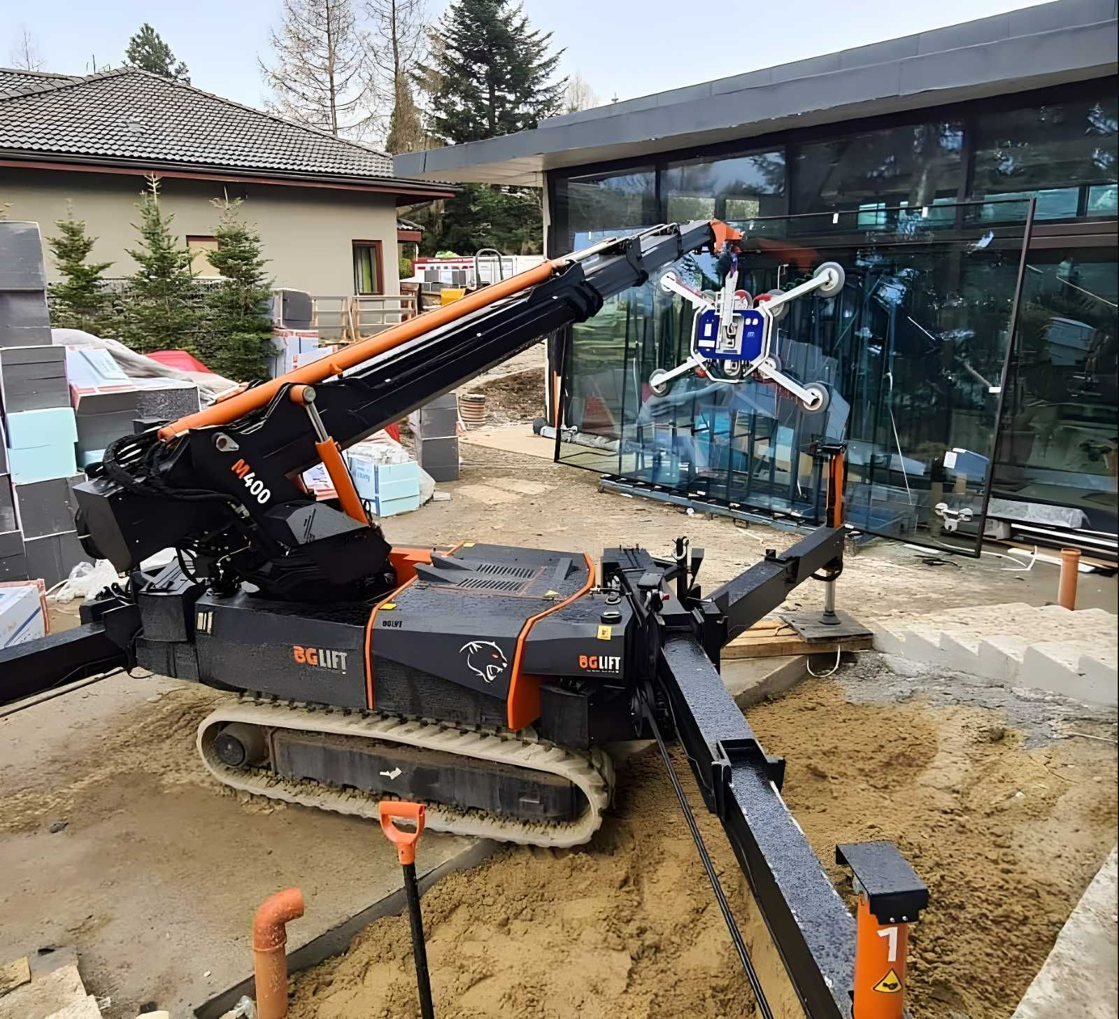 Usługi Mini żuraw manipulator pająk montaż okien wynajem operator