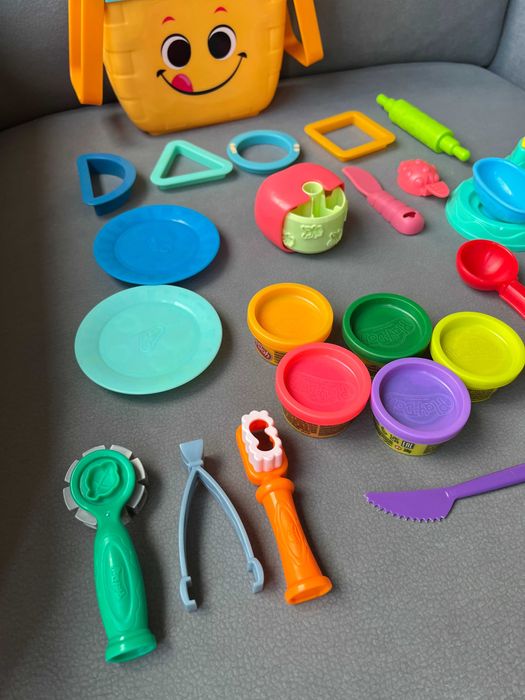 Play-Doh 2 Zestawy Piknik + Fabryka Lodów Akcesoria + 5 Tub Ciastoliny