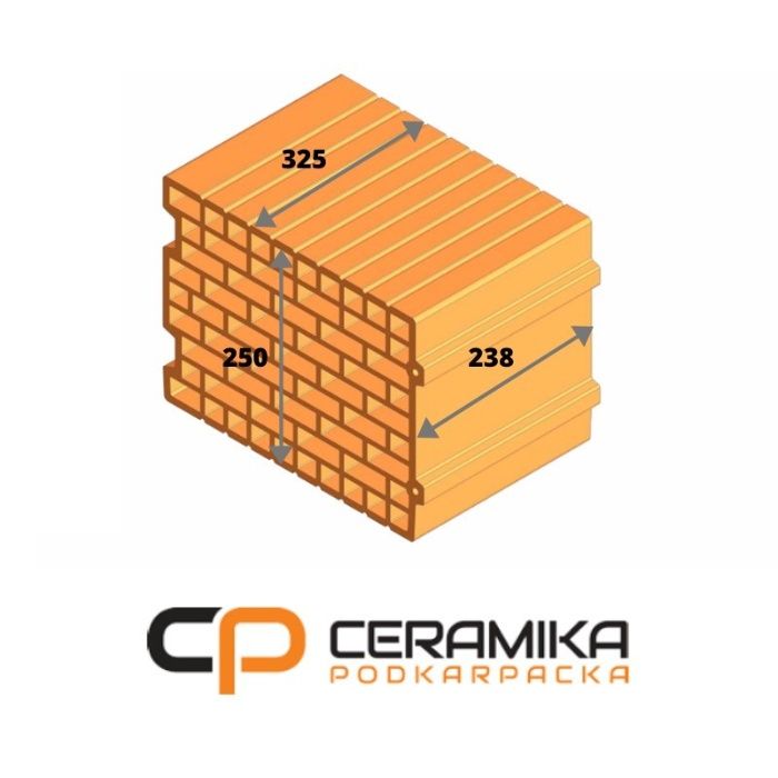 Cegła ceramiczna Pustak 25 P+W Ceramika Podkarpacka +dost.HDs Warszawa