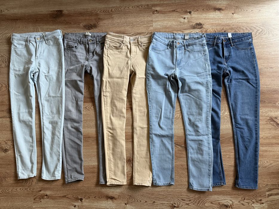 Spodnie jeansy rurki skinny hm rozmiar 34 zestaw