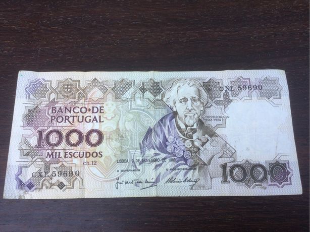 Nota 1000 escudos 1989