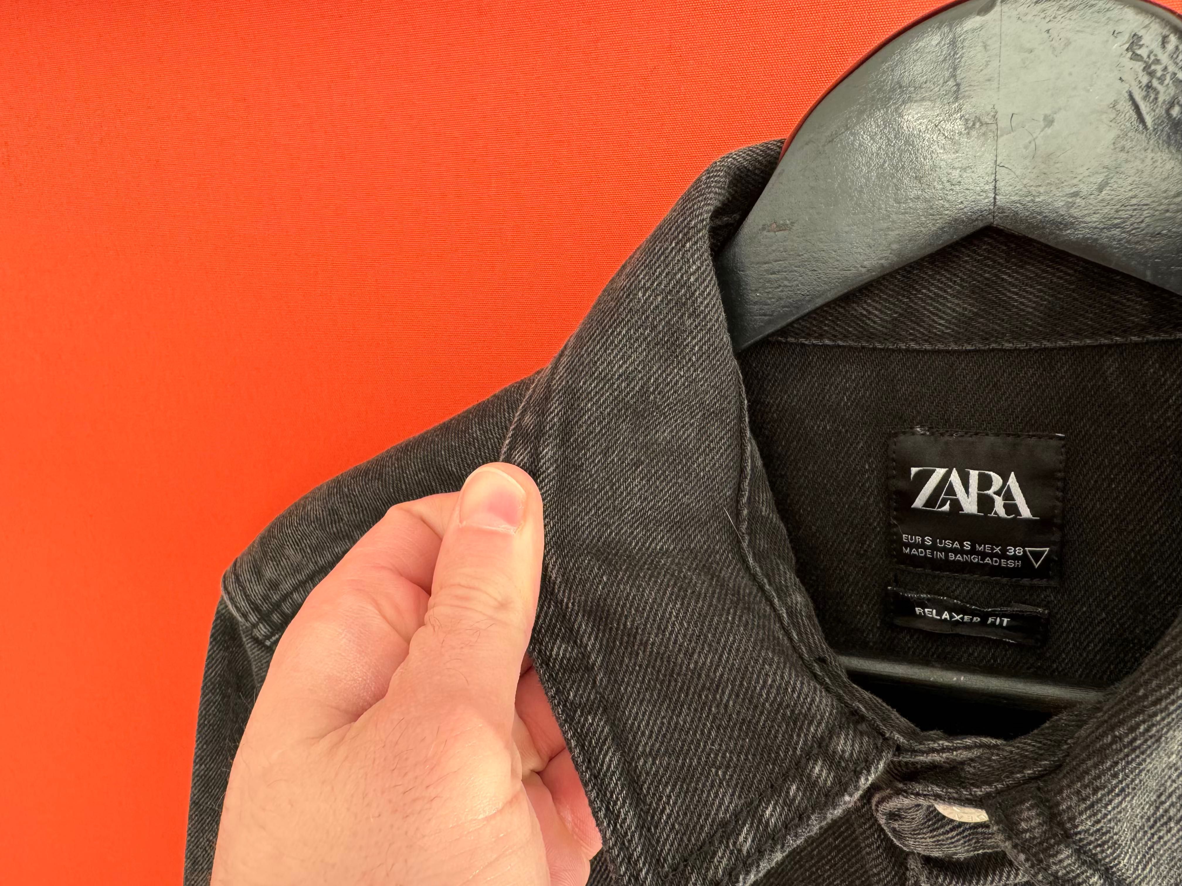 Zara оригинал мужская джинсовая рубашка джинсовка овершот размер S БУ