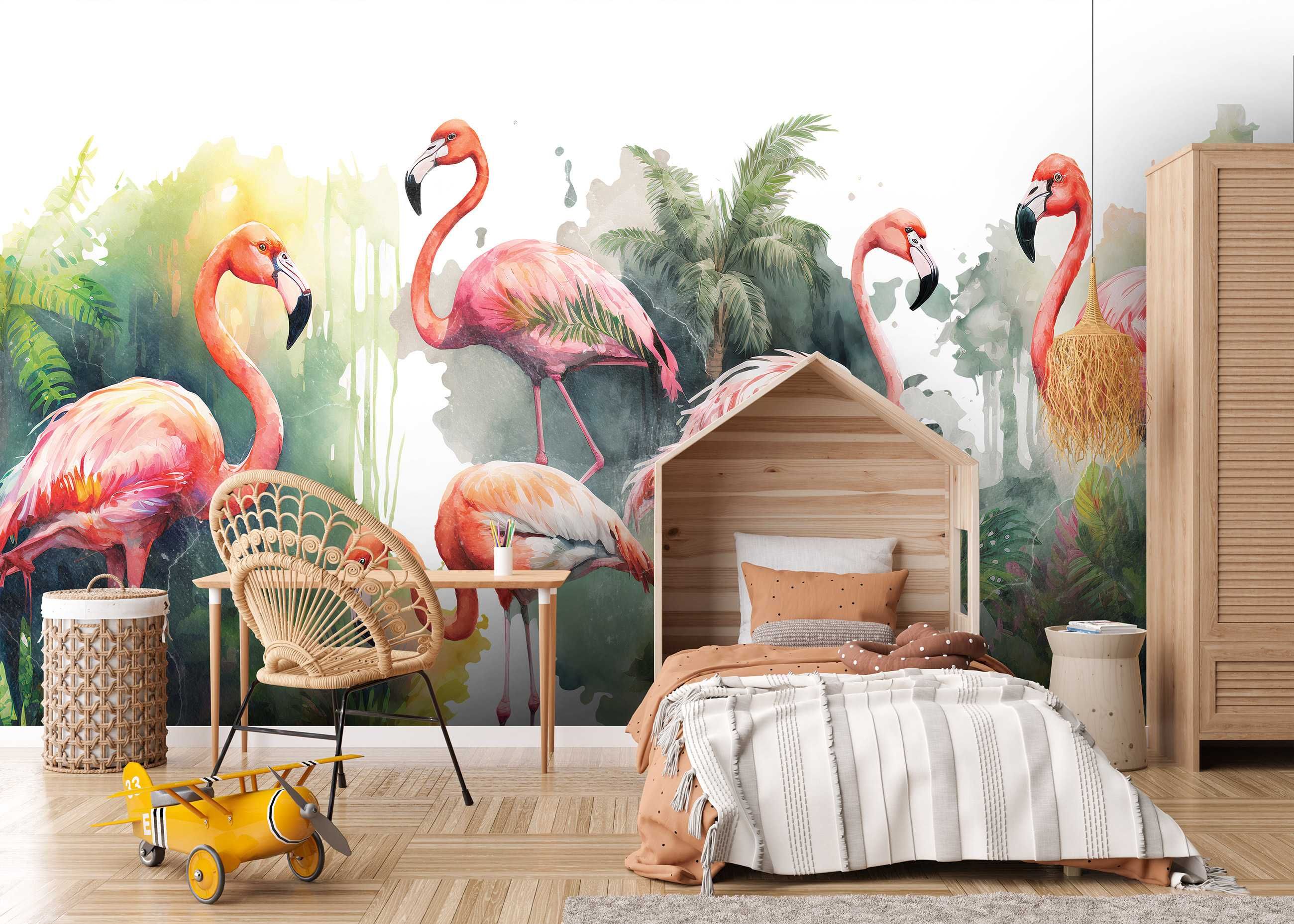 Fototapeta Flamingi Natura Ptaki Do Pokoju 3D Na Twój Rozmiar + KLEJ
