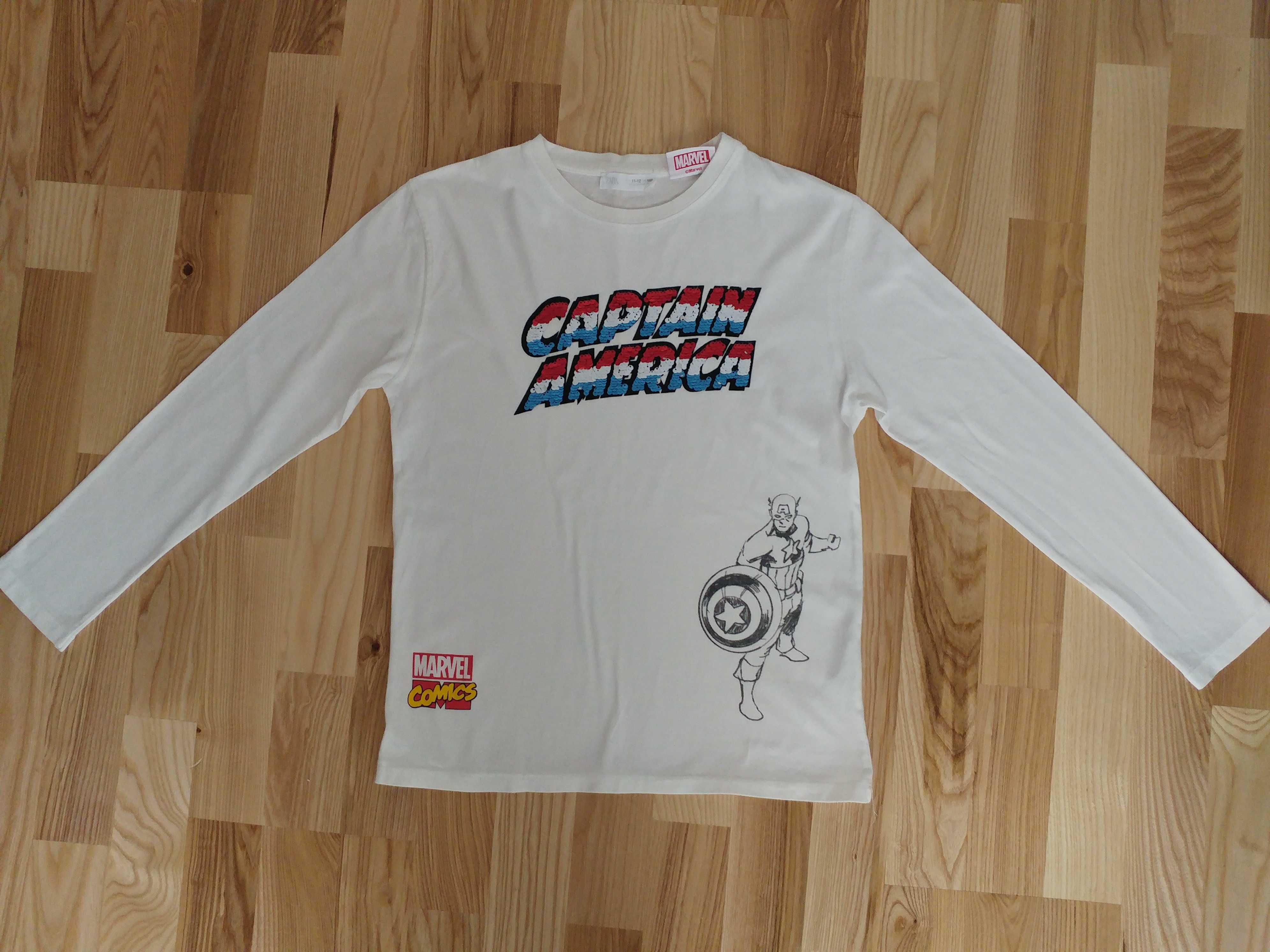 koszulka bluzka chłopięca zara 152 marvel avengers capitan america