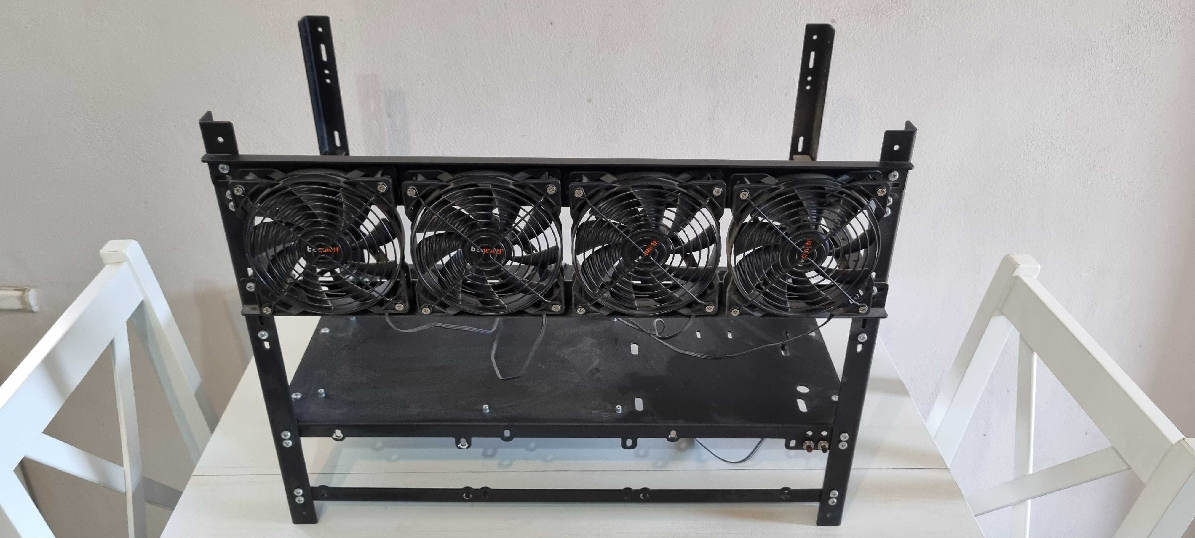 Obudowa koparki kryptowalut Stelaż 6GPU 3PSU + Chłodzenie