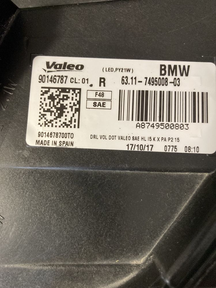 Bmw x1 f48 lampa prawa USA/Kanada. Uszkodzona.