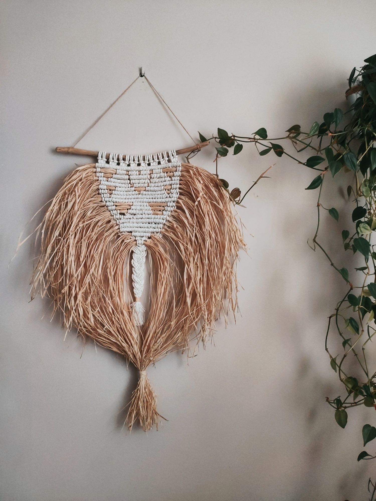 Boho Makrama z rafią