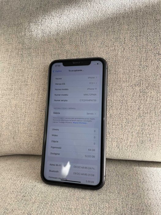 Iphone 11 64gb czarny Stan bdb szkło ochronne