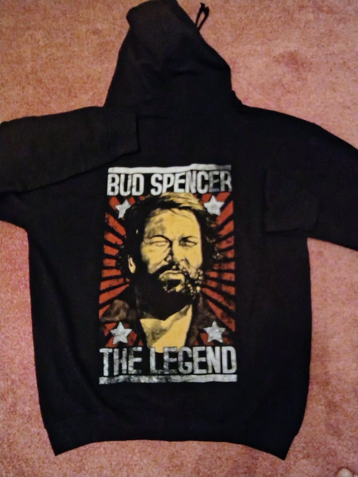 Ciepła czarna bluza z kapturem rozpinana Bud Spencer 2XL