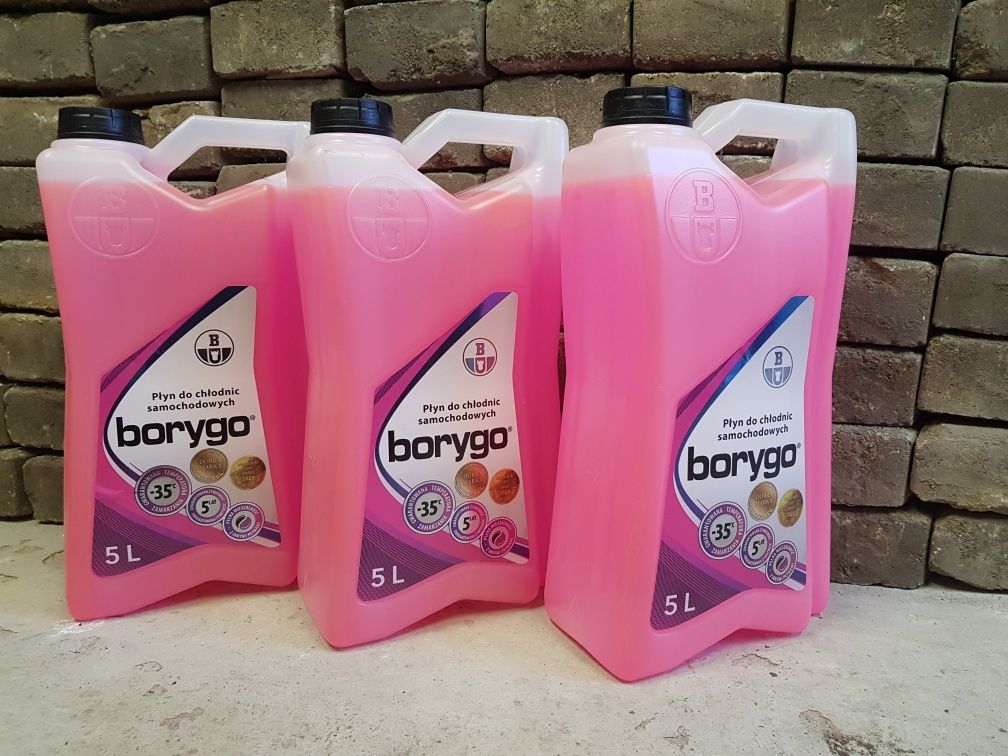 Borygo 5L płyn do chłodnic – 3 sztuki, nowe