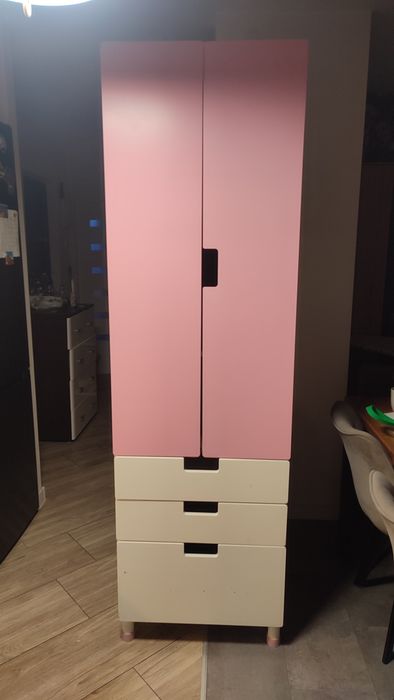 Szafa STUVA ,60 cm, różowa, trzy szuflady, IKEA