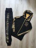 Dres Versace 36 S spodnie bluza dresowe złoty czarny