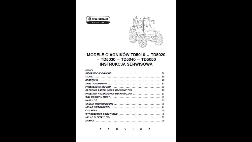 Instrukcja napraw New Holland seria td 5010 do td 5050 po Polsku!