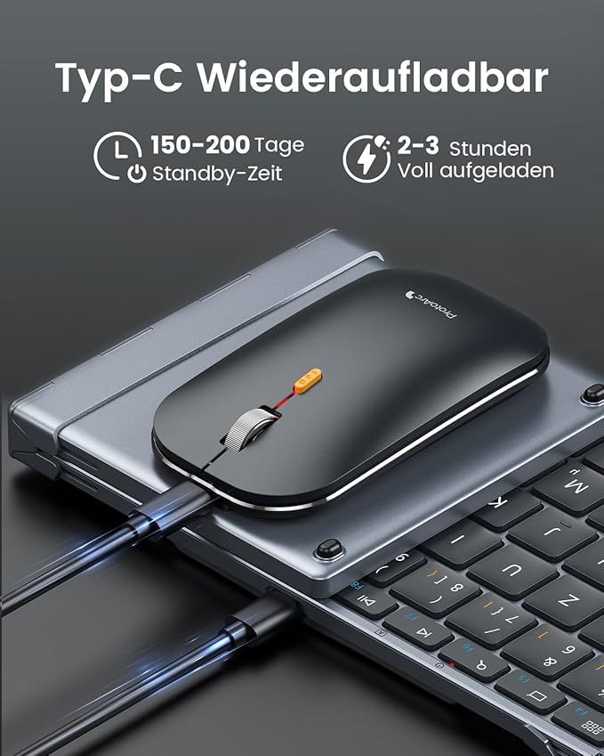 ProtoArc Składana Klawiatura Bluetooth z Myszą - Mobilny Zestaw 3w1