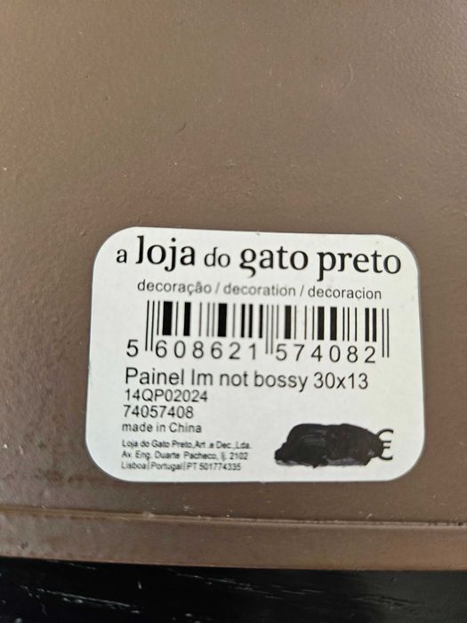 Placa decorativa I'm not bossy A loja do gato preto 30x13