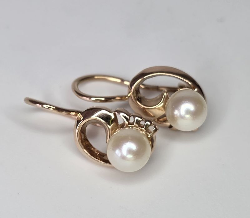 Золотые серьги с жемчугом ссср Золоті сережки з перлинами Срср