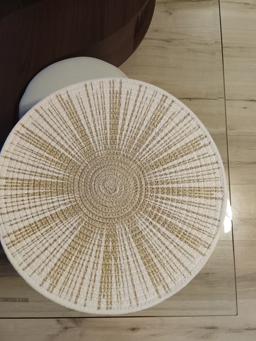 Piękna ława szklana + zestaw 4 nowych podkładek na stół