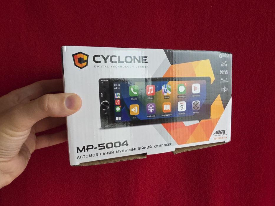 Автомагнитола 1 din с экраном Cyclone MP-5004 карплей андроид авто дин