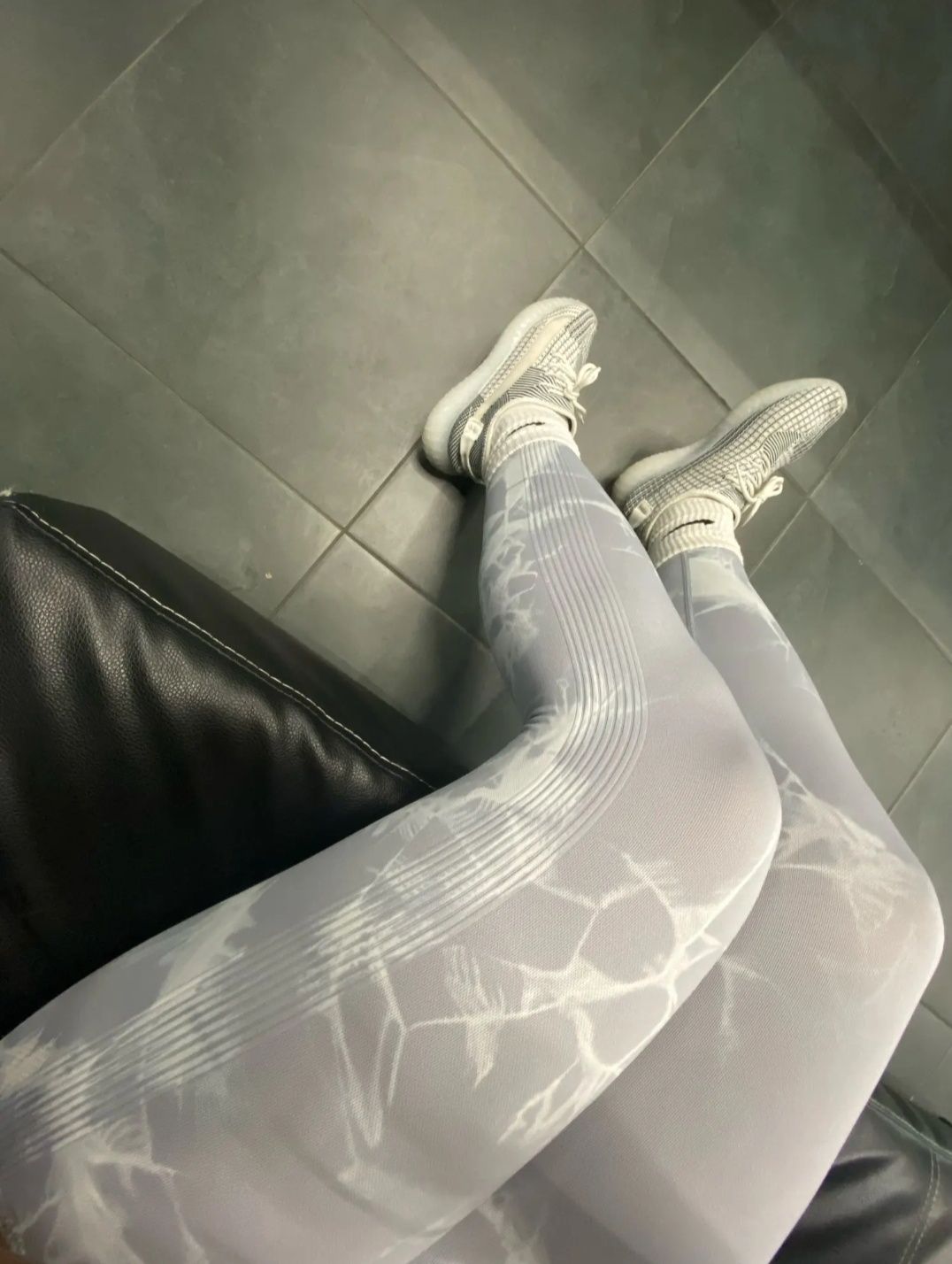 Legginsy Sportowe Damskie szare z gumką