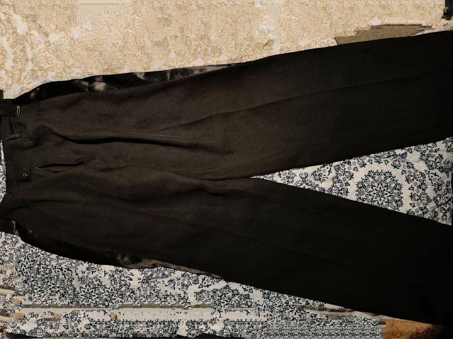 Calças pretas M com faixa cetim festa