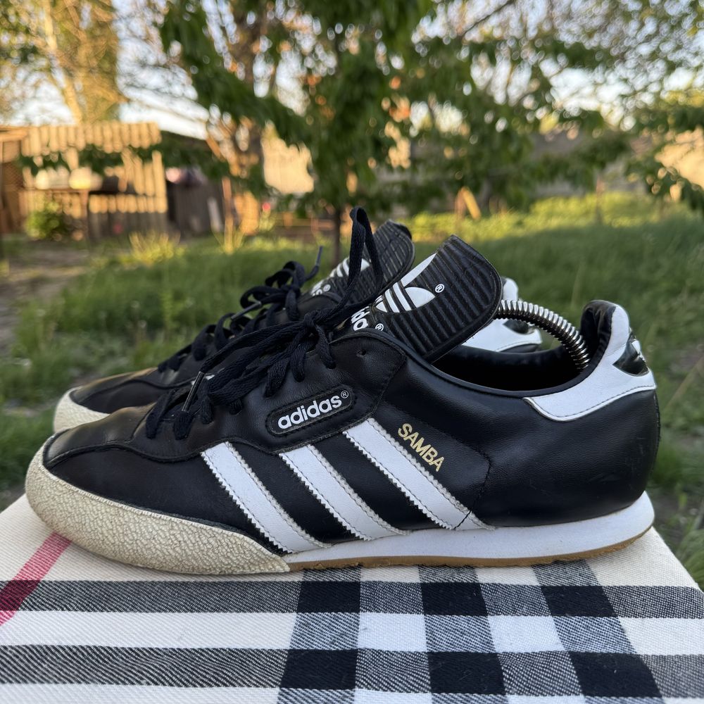 Кроссовки Adidas Samba Super Black, Кожа, 45,5-46 размер, Оригинал