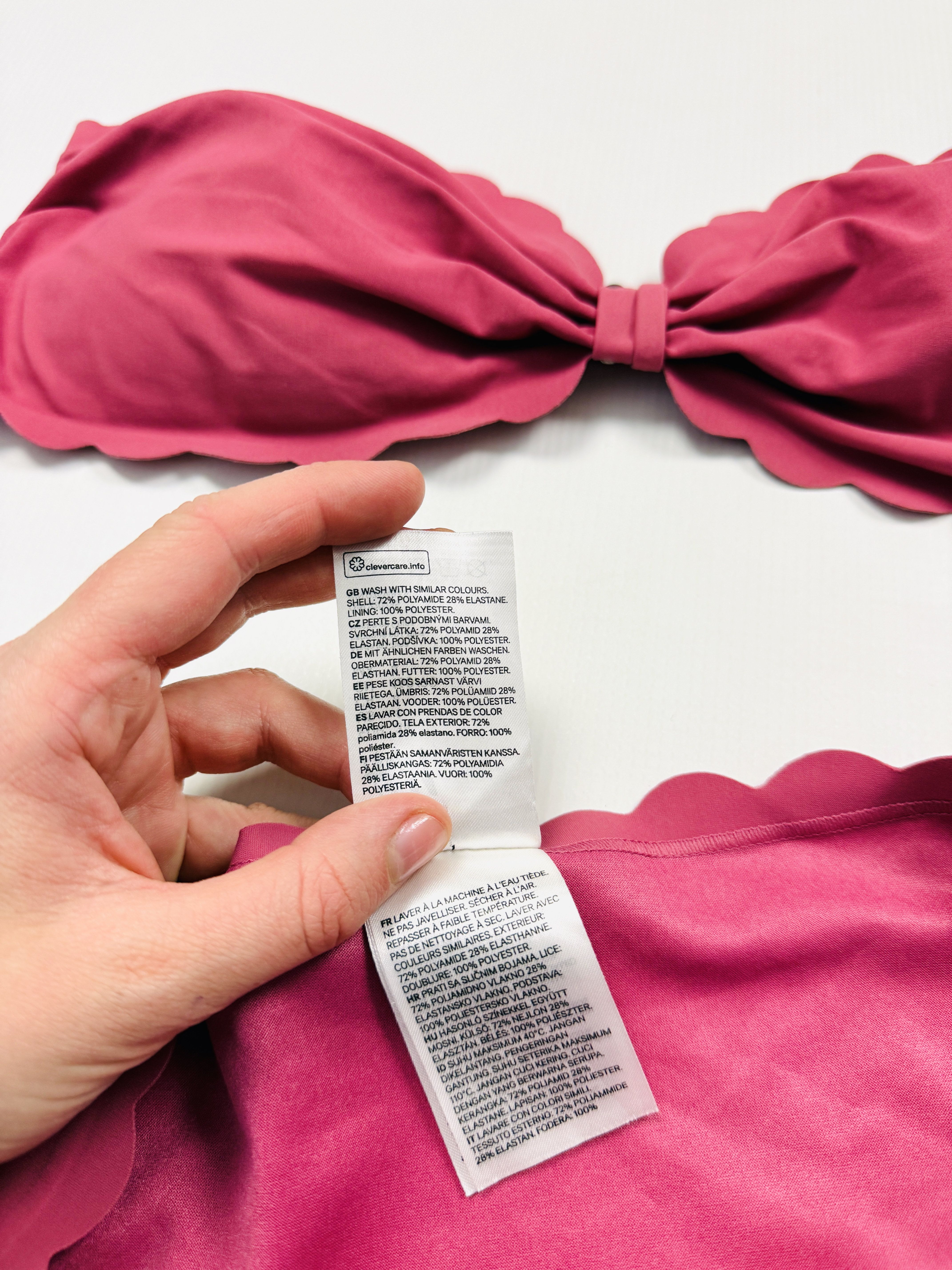 Kostium kąpielowy dwuczęściowy bikini XS 34 L 40 różowy H&M