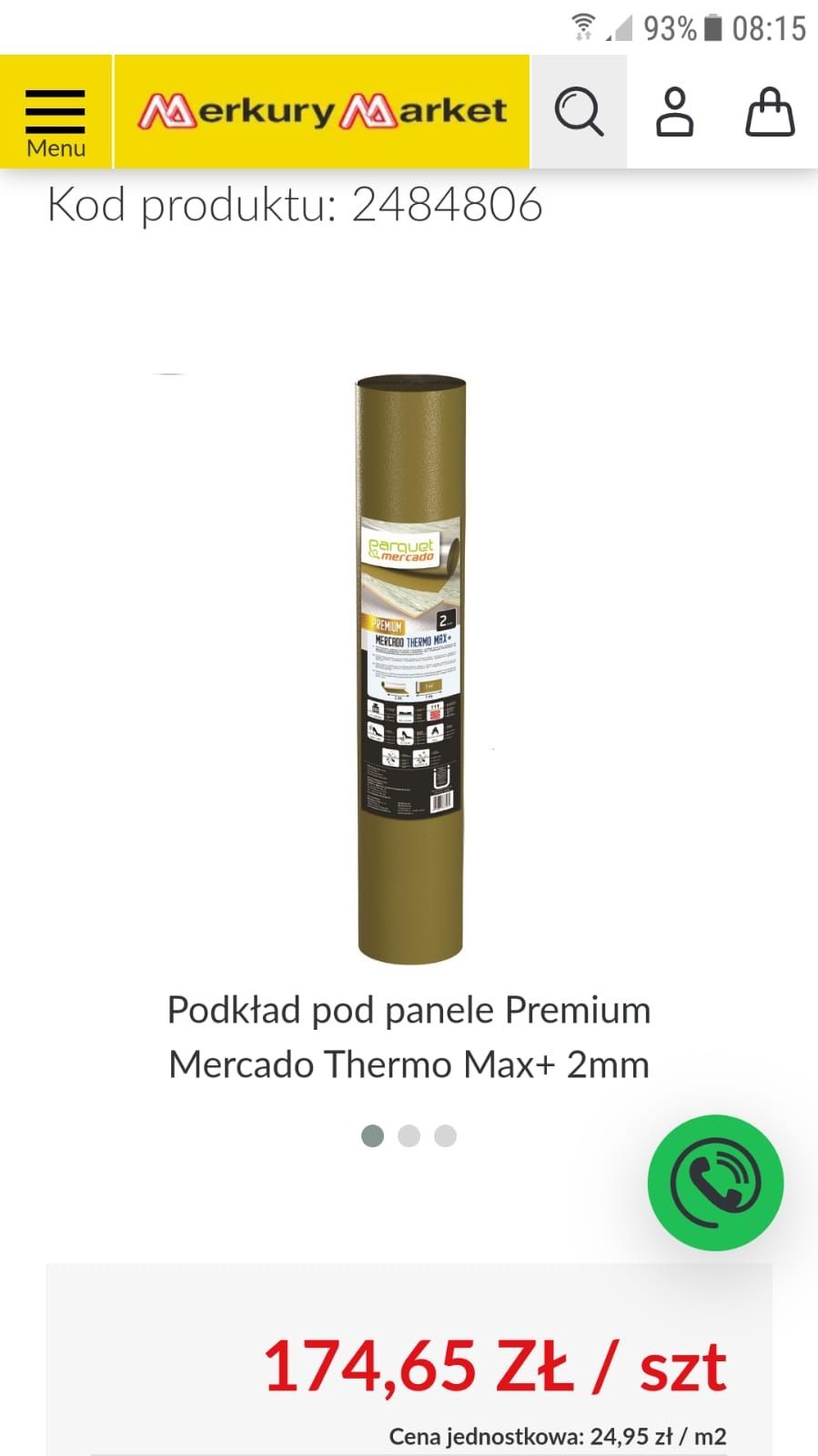 Podkład pod panele podłogowe 2mm Mercado thermo max