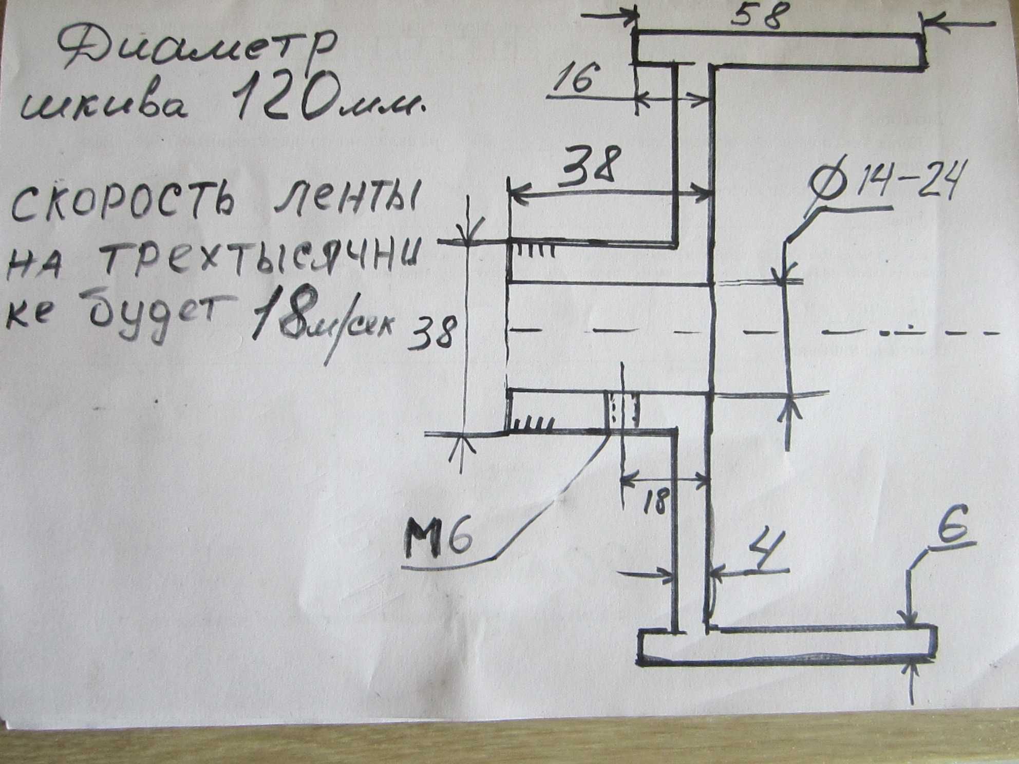 Шкив на Гриндер  D 120мм