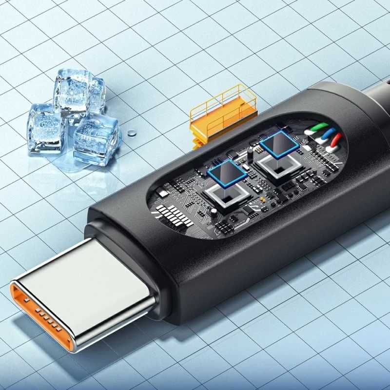 USB Type-C Кабель 2m, 7А с электронным табло. Быстрая зарядка. Новый.