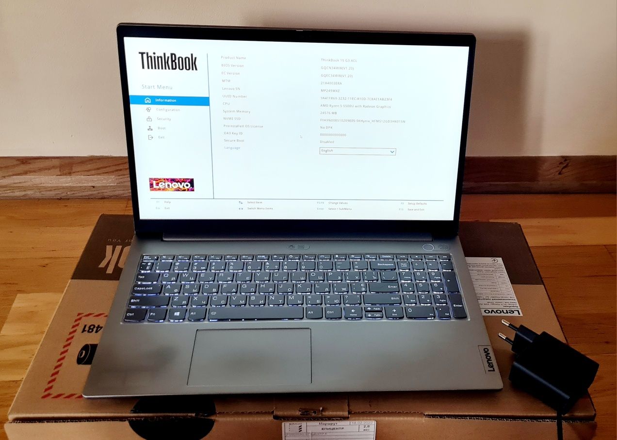 Lenovo ThinkBook G3 ACL, 24Gb DDR4, 512Gb SSD