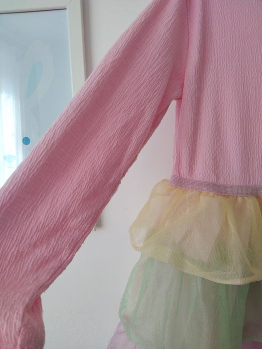 Sukienka tęczowa tęcza tiul tiulowa kolorowa h&M 122/128