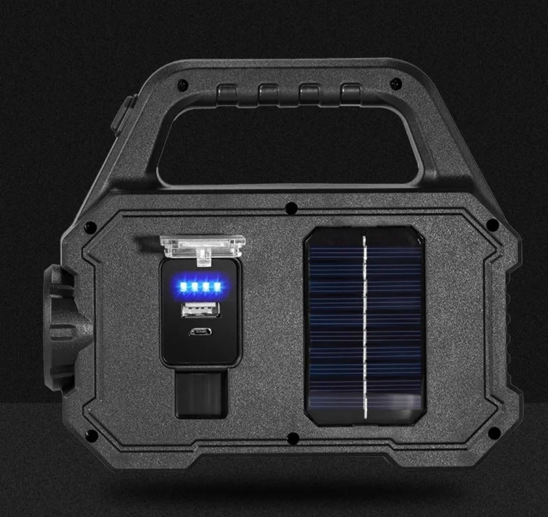 Фонарь - прожектор с солнечной зарядкой, Powerbank