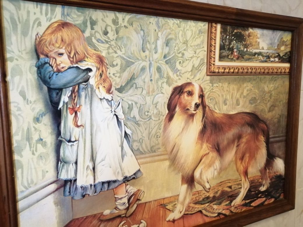 Quadro menina com cão