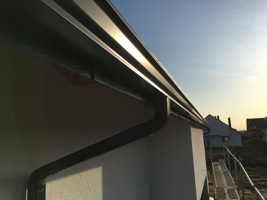 Rynny aluminiowe bez łączeń, ciągłe, ciagnione, wkręty farmery