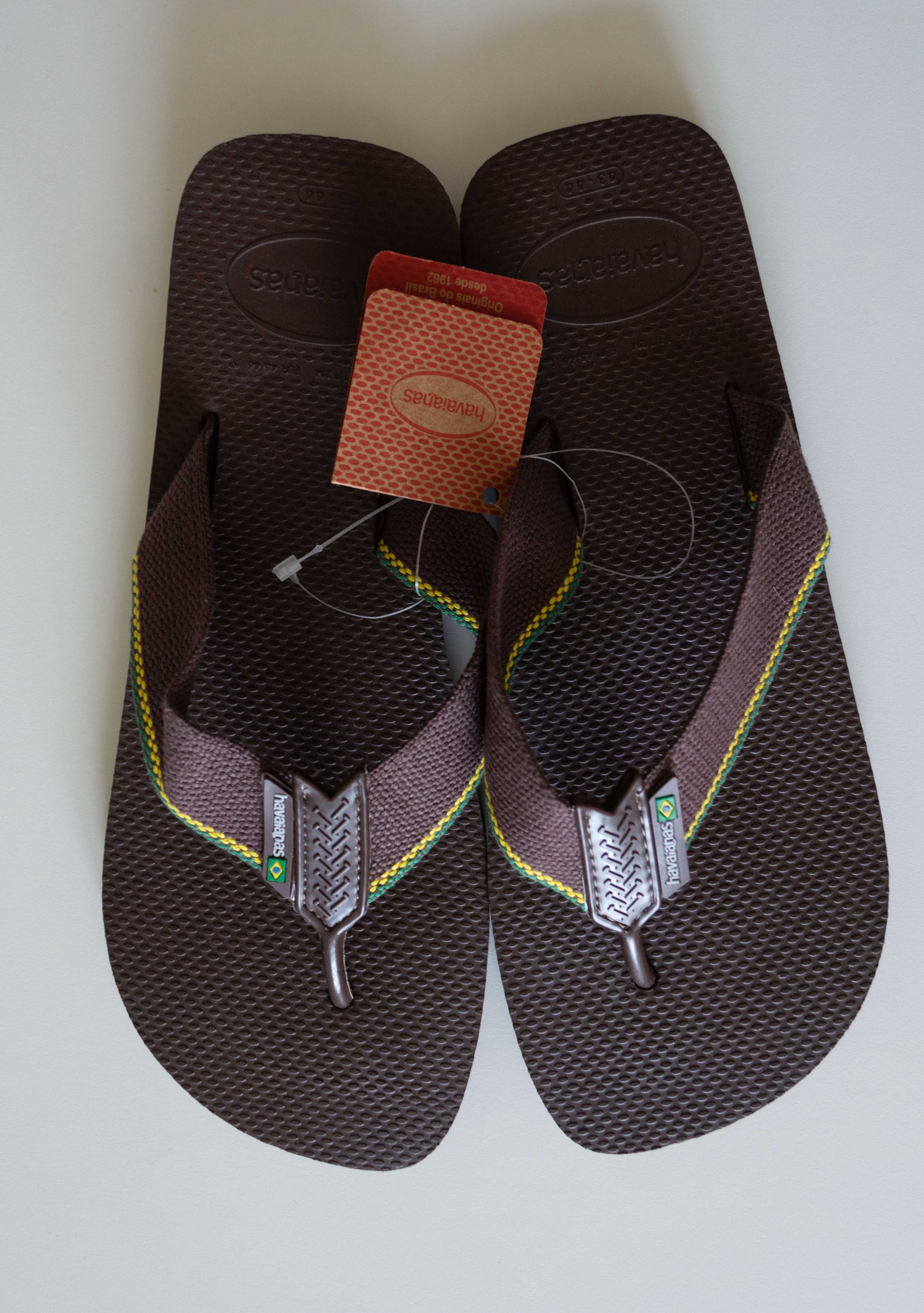 Havaianas brązowe klapki japonki nowe męskie