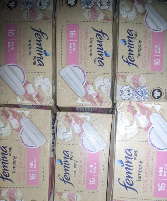 Tampony Femina mini 17 opakowań po 16szt plus gratis