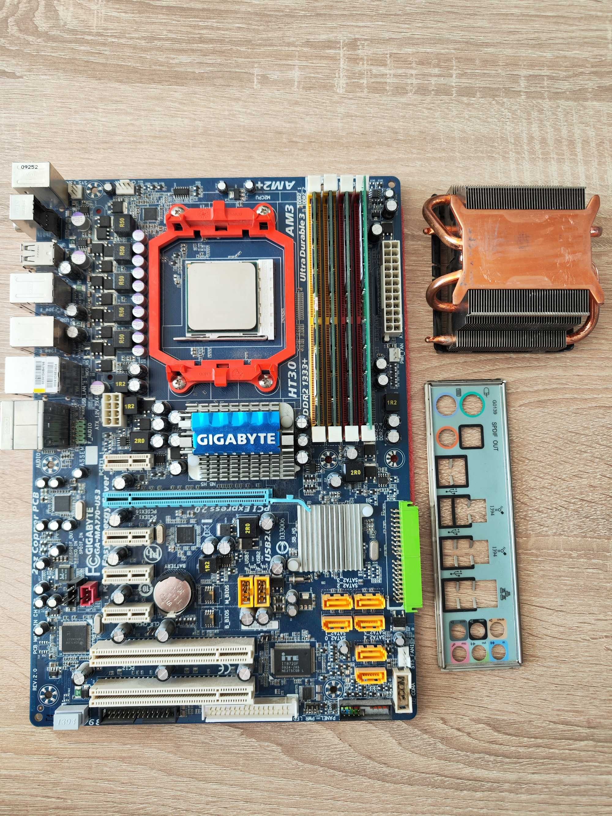 Комплект AM3 Phenom II 965BE x4 3,4 Ghz + 8 Gb + GA-MA770-US3 + кулер