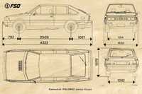 FSM Polonez 1500 retro szkic modelu grawerowany w drewnie