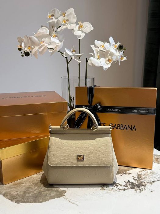 Сумка D&G Dolce & Gabbana Sicily люкс 1:1 | бежева, золота, синя