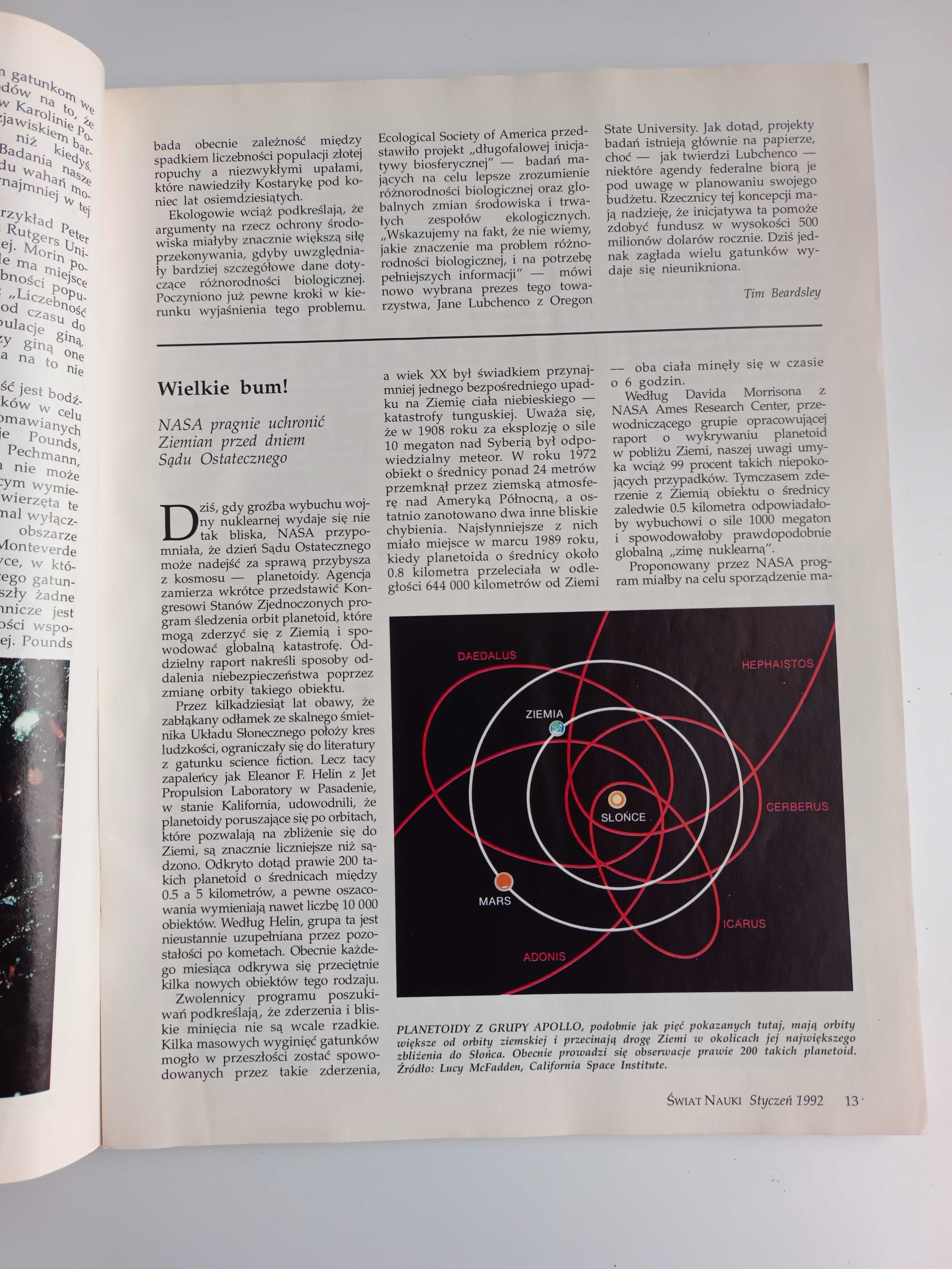 Świat nauki, czasopismo styczeń 1992