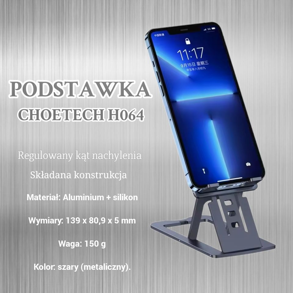 Składana podstawka Choetech H064 na telefon/tablet – aluminiowa, sz