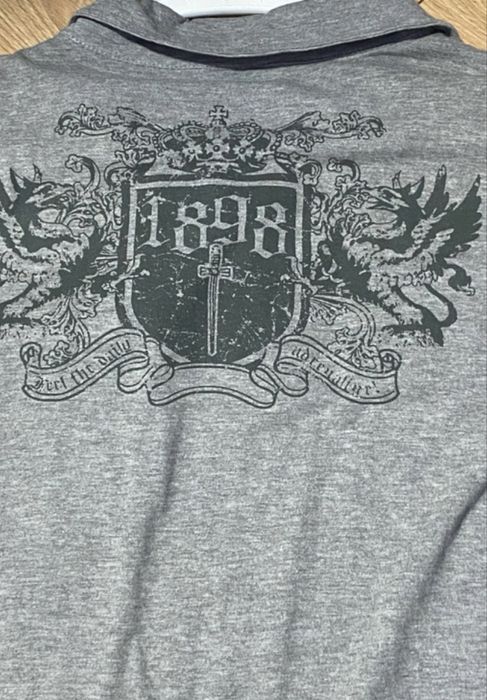 Szara Koszulka polo z nadrukami