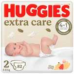 HUGGIES Pieluchy Extra Care rozmiar 2 3-6kg, hipoalergiczne 82 sztuki