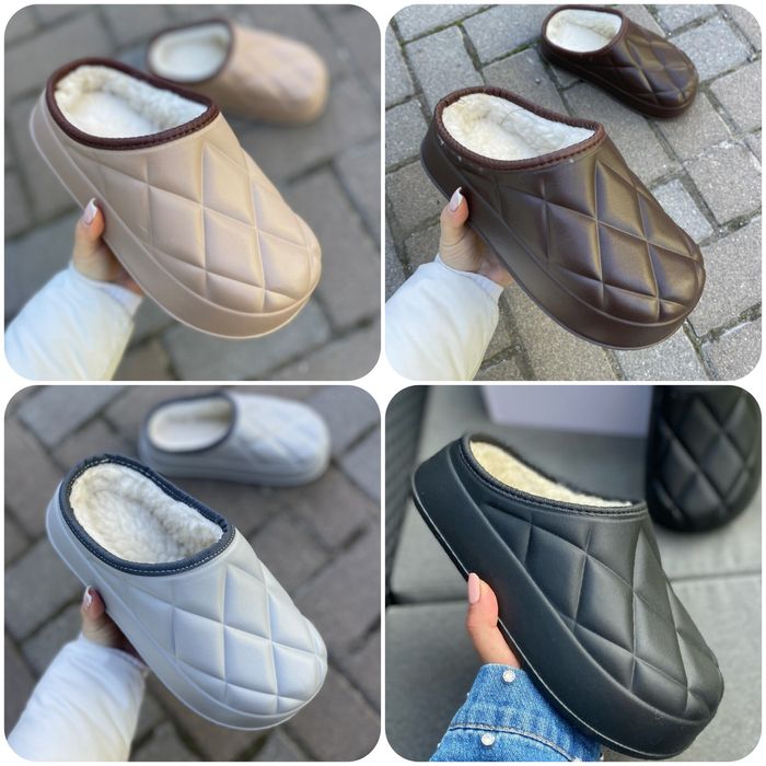 Теплі молодіжні сабо, хутряні шльопанці ЕВА 36-41р (к602)