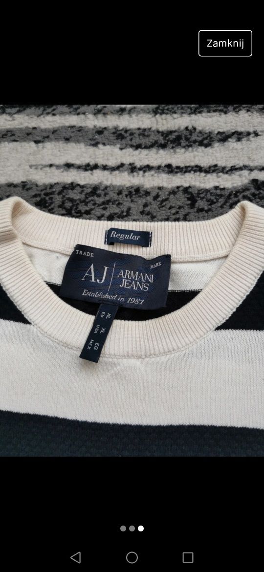 Sweter w paski Armani Jeans